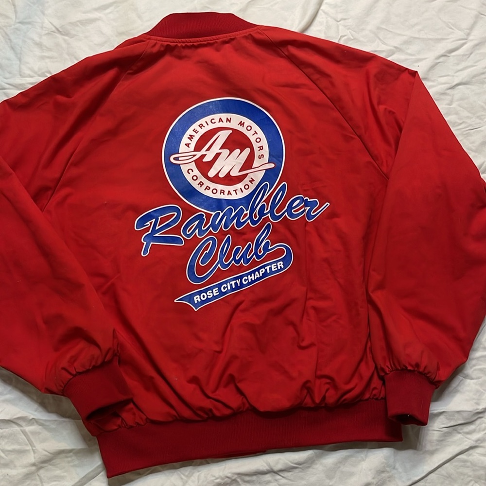 Vintage Union Made MA Klein bomber trucker jacket | snap front, back graphic USA